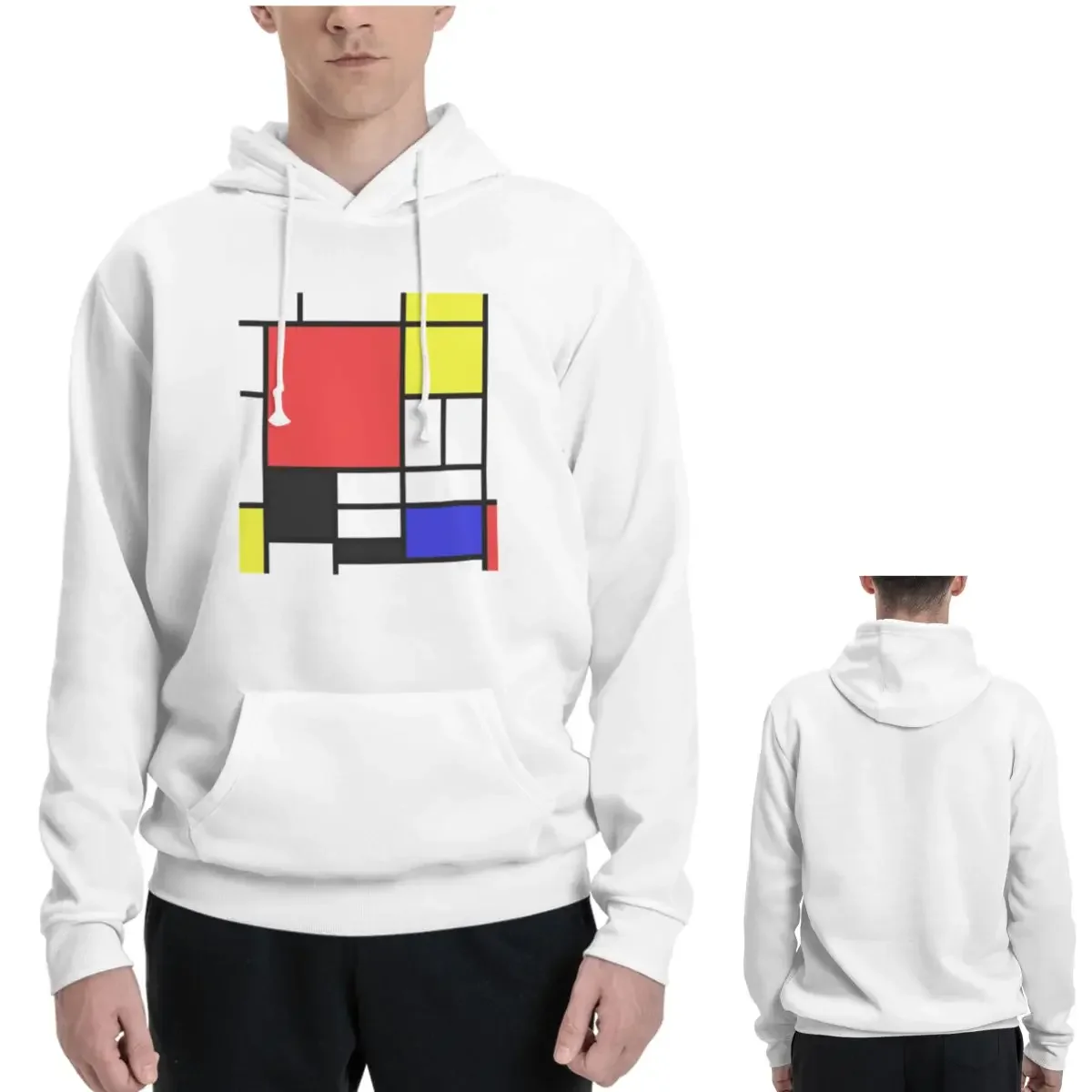 

Толстовки Mondrian для мужчин и женщин, повседневный пуловер, толстовка в стиле хип-хоп, уличная одежда с длинными рукавами, осень-зима