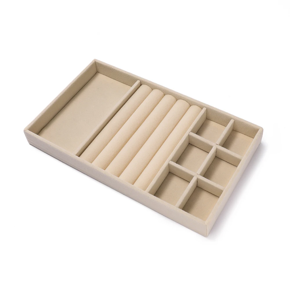 1Pcs/Lot Velvet Jewelry Display Tray Multiple Styles Portable Ring Earrings Necklace Organizer Box Drawer Jewellery Organizers