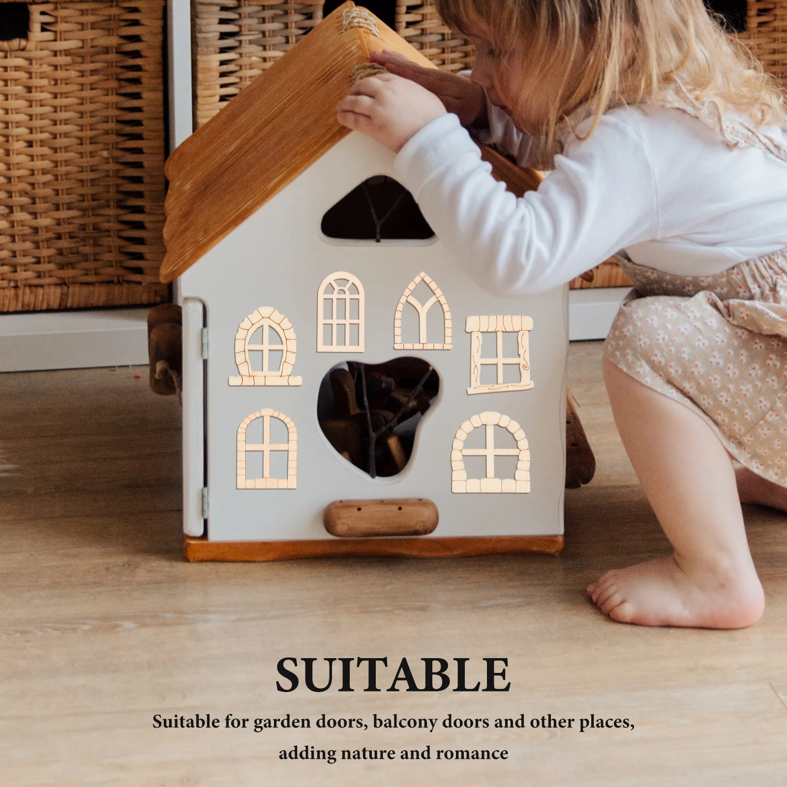 

100Pcs Mini Wooden Fairy Door Unfinished Garden Gate Set DIY Paintable Unique Design Outdoor Space Decor Mini Fairy Door