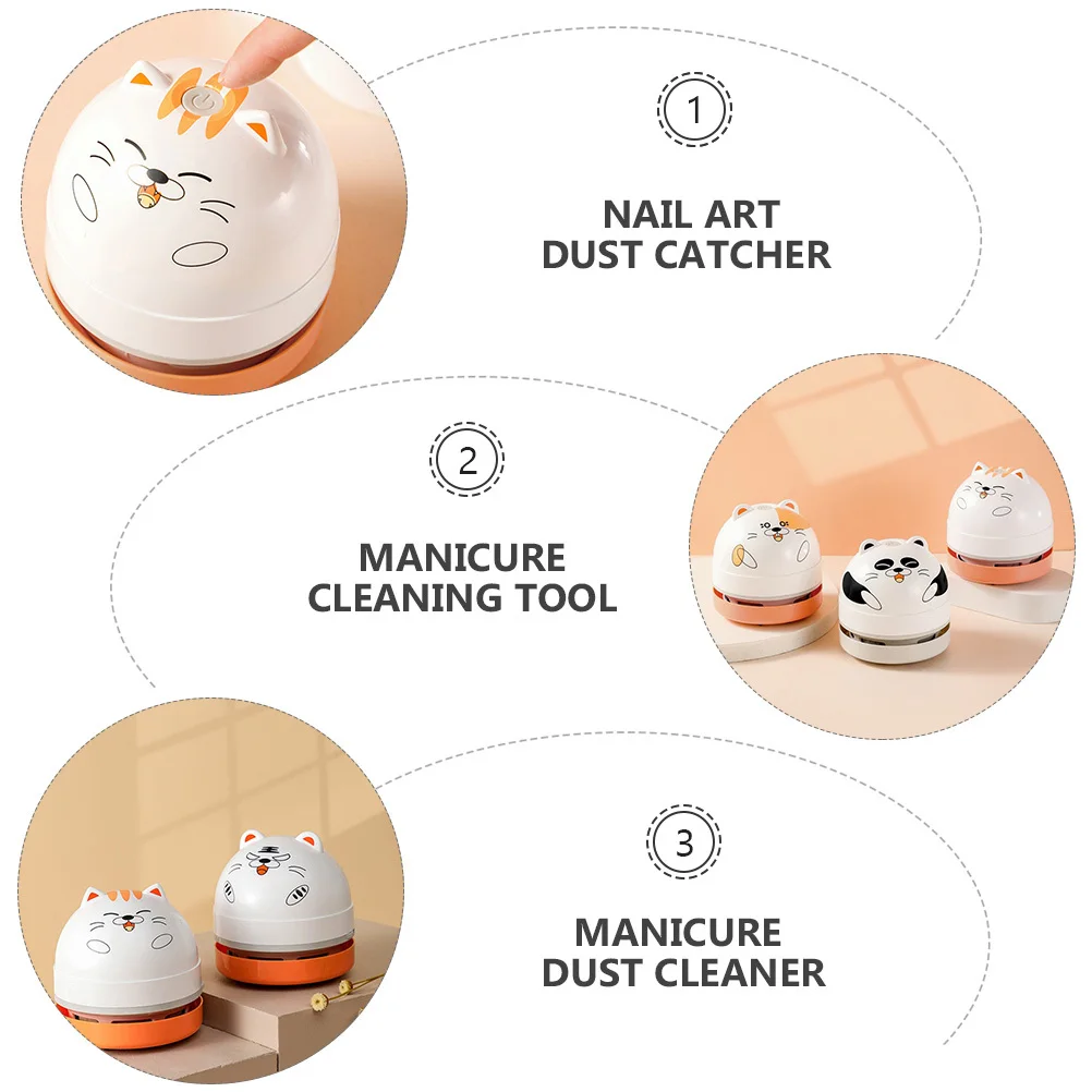 

1Set Portable Nail Art Dust Collector Mini Desktop Nail Dust Cleaner USB Charging Manicure Vacuum Cleaner Manicure Cleaning Tool