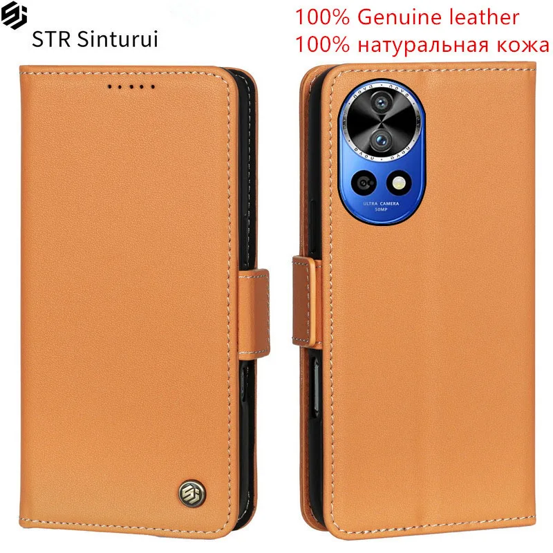 

STR Genuine leather Nappa grain card Slot Wallet Cover For Huawei nova 12 12i 12s 11 Ultra 10 Pro SE 10Z shockproof phone Case