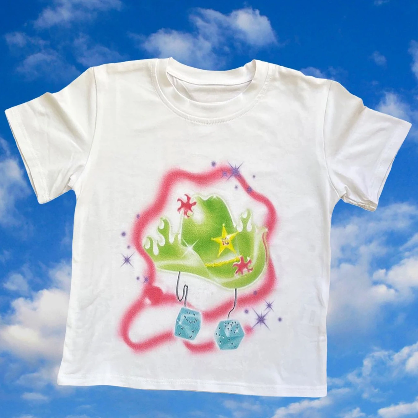

Vintage American Loose Cute Color Dopamine Design Sense OOTD Men's and Women's Short Sleeve T-Shirt Men's Women's Short-sleeved