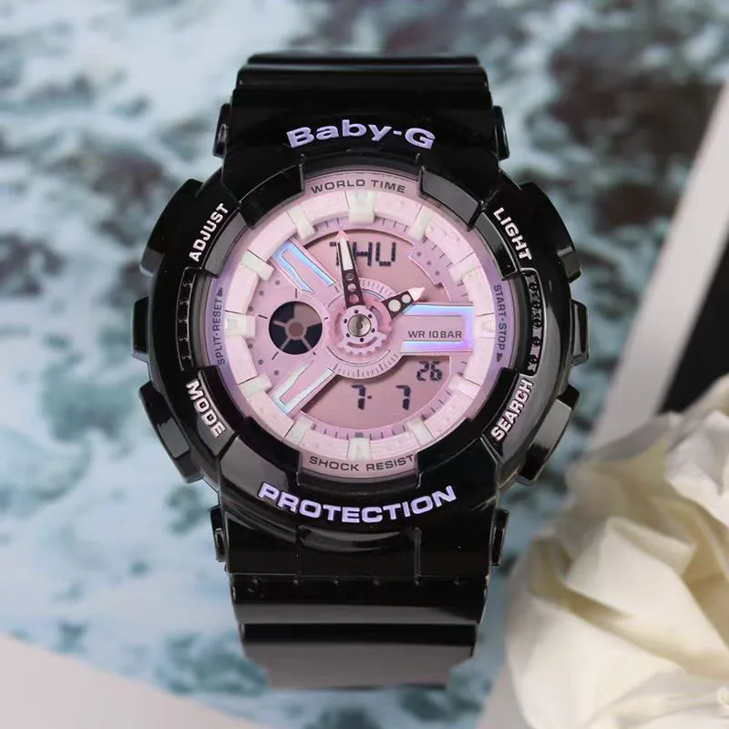 BABY-G Damen uhr BA-110 bunten Stern Aurora Einhorn wasserdichte Sport uhr High-End-Boutique Geschenk Damen uhr Armbanduhr.