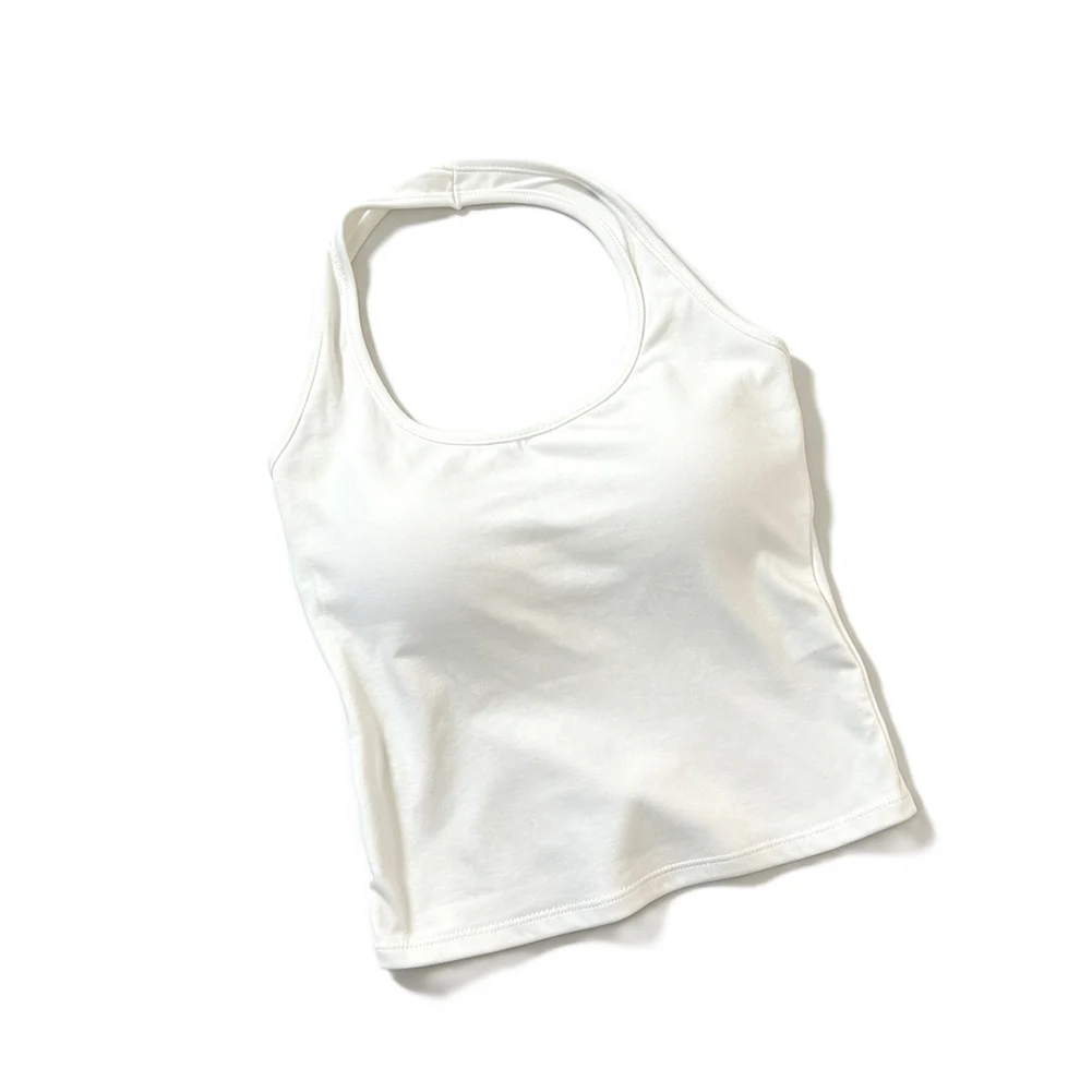 Sleeveless Cotton Halter Camisole for Women Regular Length Tank For Top for Office Beach Cycling and Casual Wear