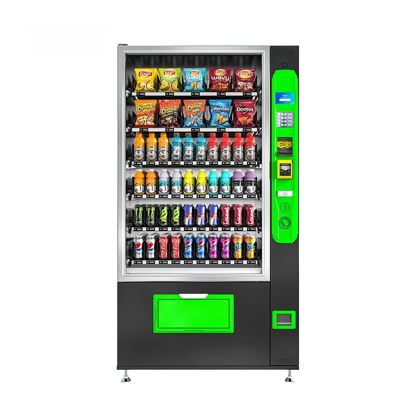 TCN Self Touch Screen Drink Snack Vending Machine USA Banknoty Czarny automat do sprzedaży