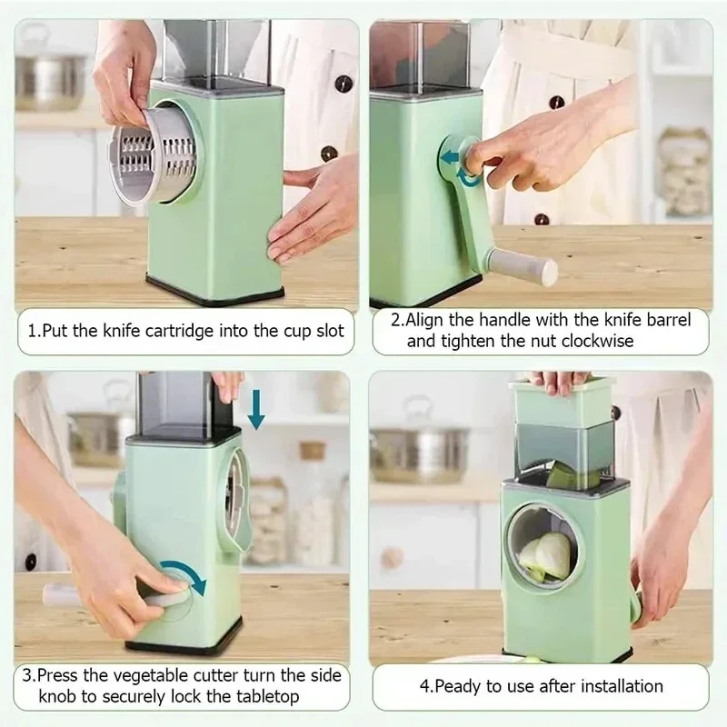 4 In 1 Manual Vegetable Cutter Multifunction Slicer Potatoes Slicer Chopper French Fries Shredders The Grater Kitchen Gadgets
