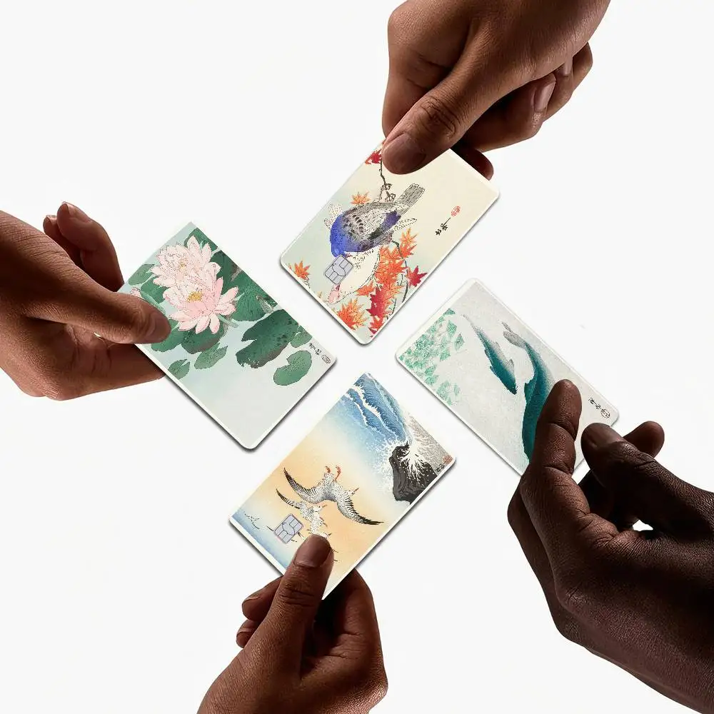 

Retro Ohara Koson Painting Anmie Sticker Film Skin Cover For Credit Card Debit Bank Card Front