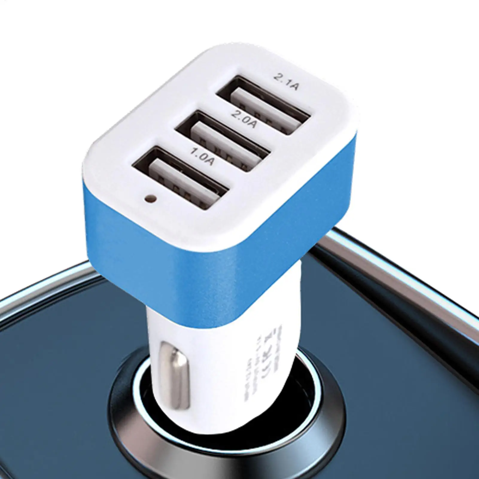 USB Car Charger Car Charging Adapter With 3 USB Ports Plug-and-Play Automotive Interior Charging Device for Smartphone Tablets