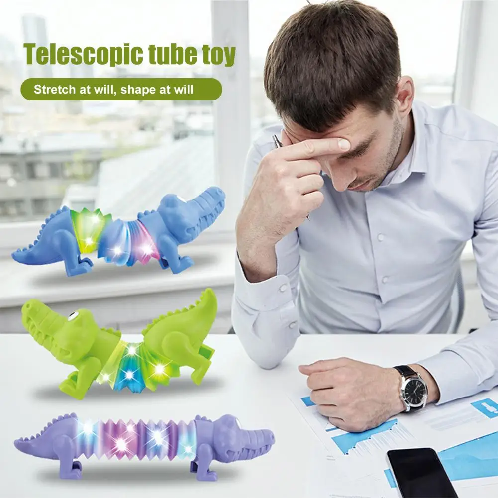 Dinosaur Telescopic Tube Toy Free Transformation Portable Dinosaur Tube Sensory Toy Boys Girls Dino Telescoping Pipe Toy