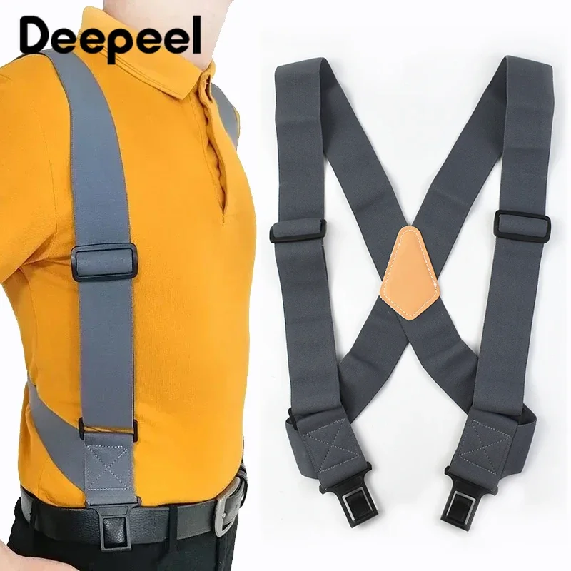 Deepeel 5*120 ซม.ผู้ใหญ่ Mens Suspenders ยืดหยุ่นขยายผู้ชายปรับ X-Type สายคล้องชาย Jockstrap กีฬาทํางาน Suspender