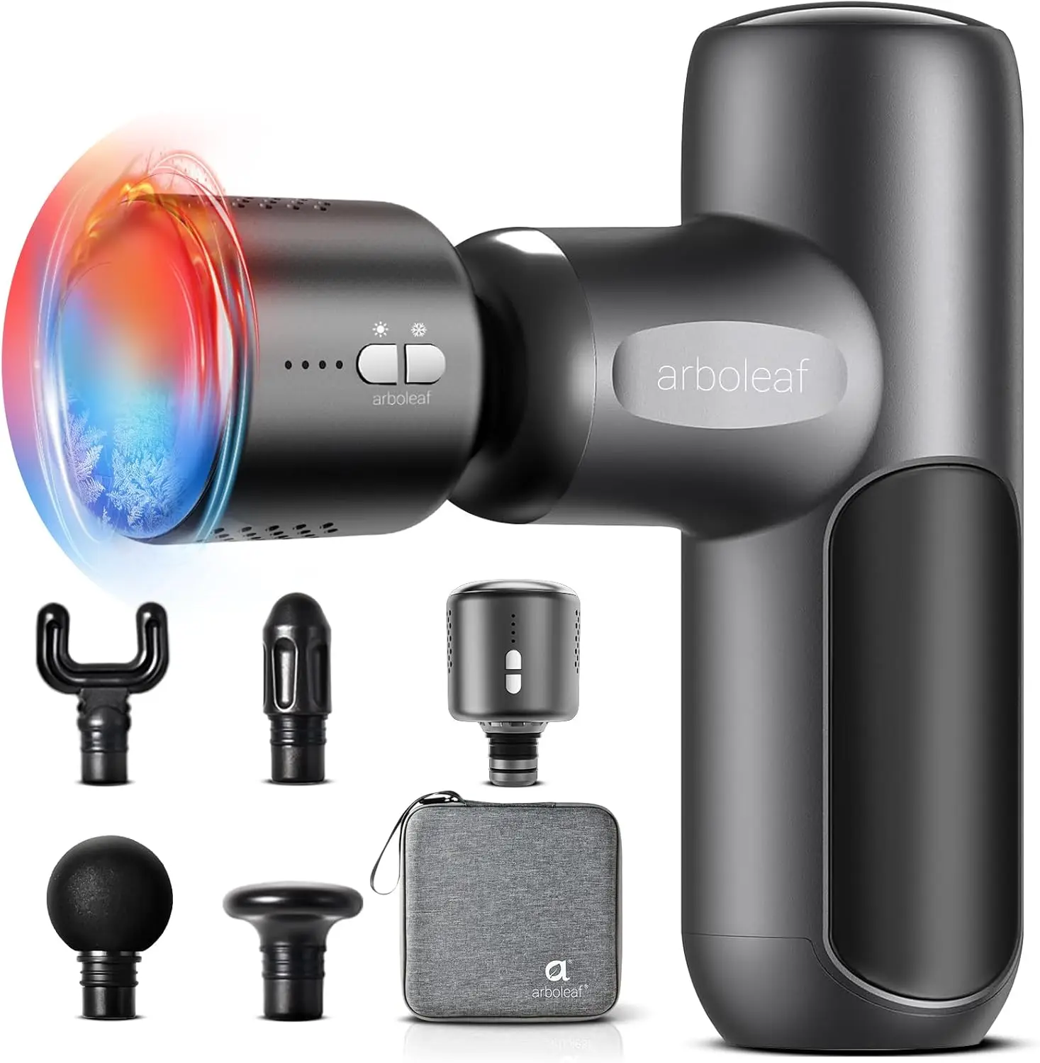 

Мини-массажный пистолет Thermacool с тепловой и холодной терапией, портативный массажер для облегчения боли в спине, тихий ручной массажер