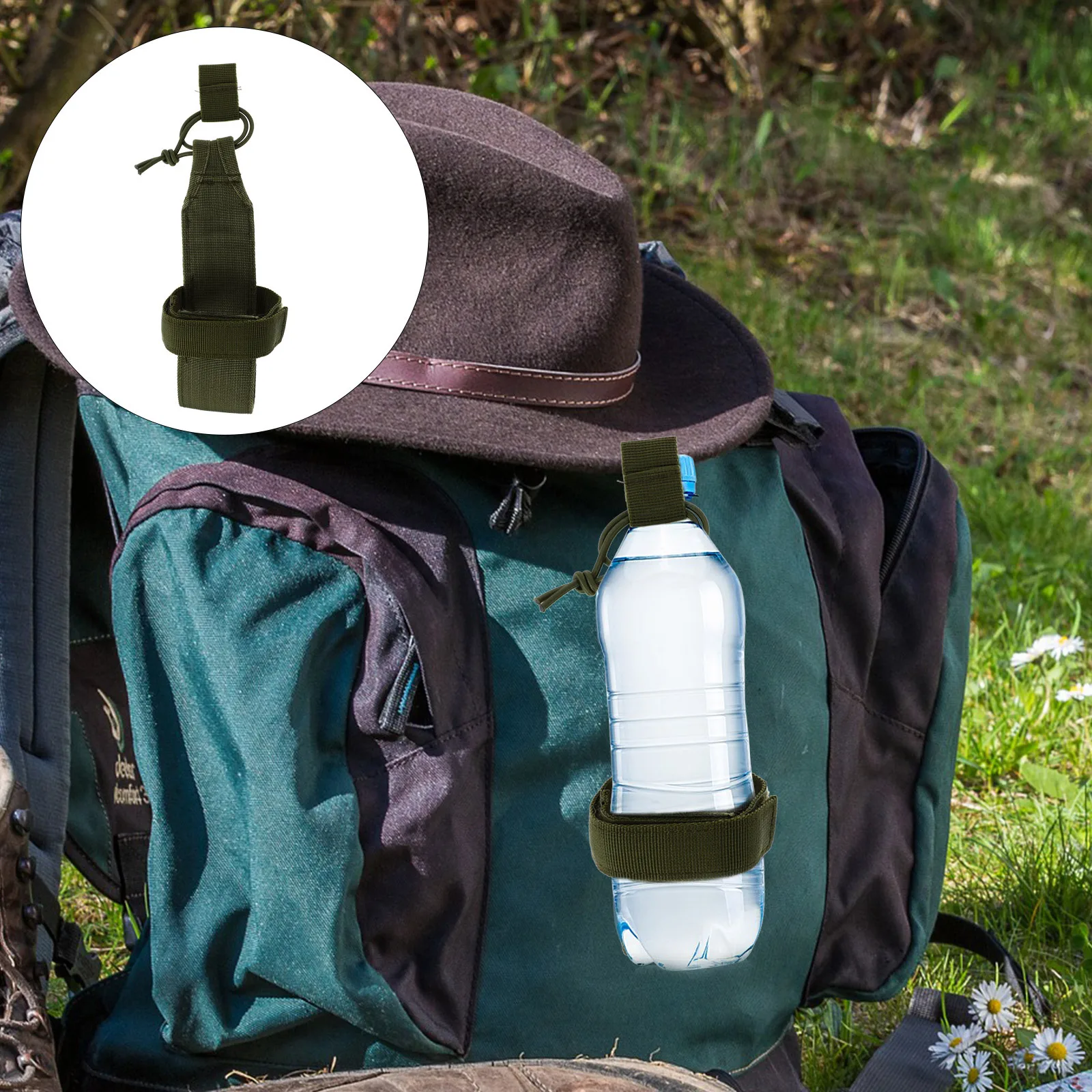 

Water Bottle Pouch Portable Outdoor Water Bottle Carrier Bag Durable Webbing For Hiking Camping Trekking Sports Cup Holder