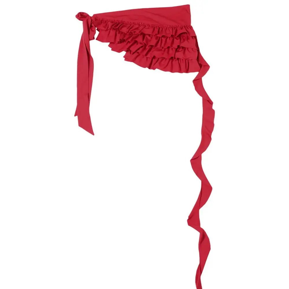 

Embroidered Flower Lace Mini Skirt Irregular See Through Ruched Skirts Lace-up Design Y2K Streetwear Lace Up Ruffles Skirt