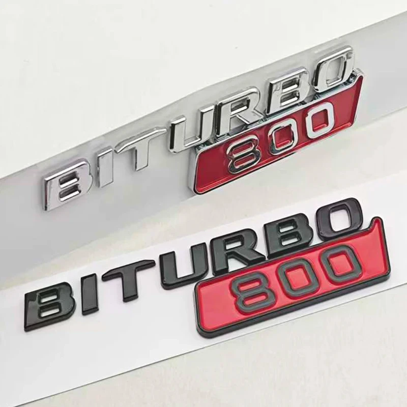 3D ABS Car Fender Side Badge Sticker Logo BITURBO 800 Emblem Decals For Mercedes Benz AMG Brabus Auto Letters Accessories - view 5