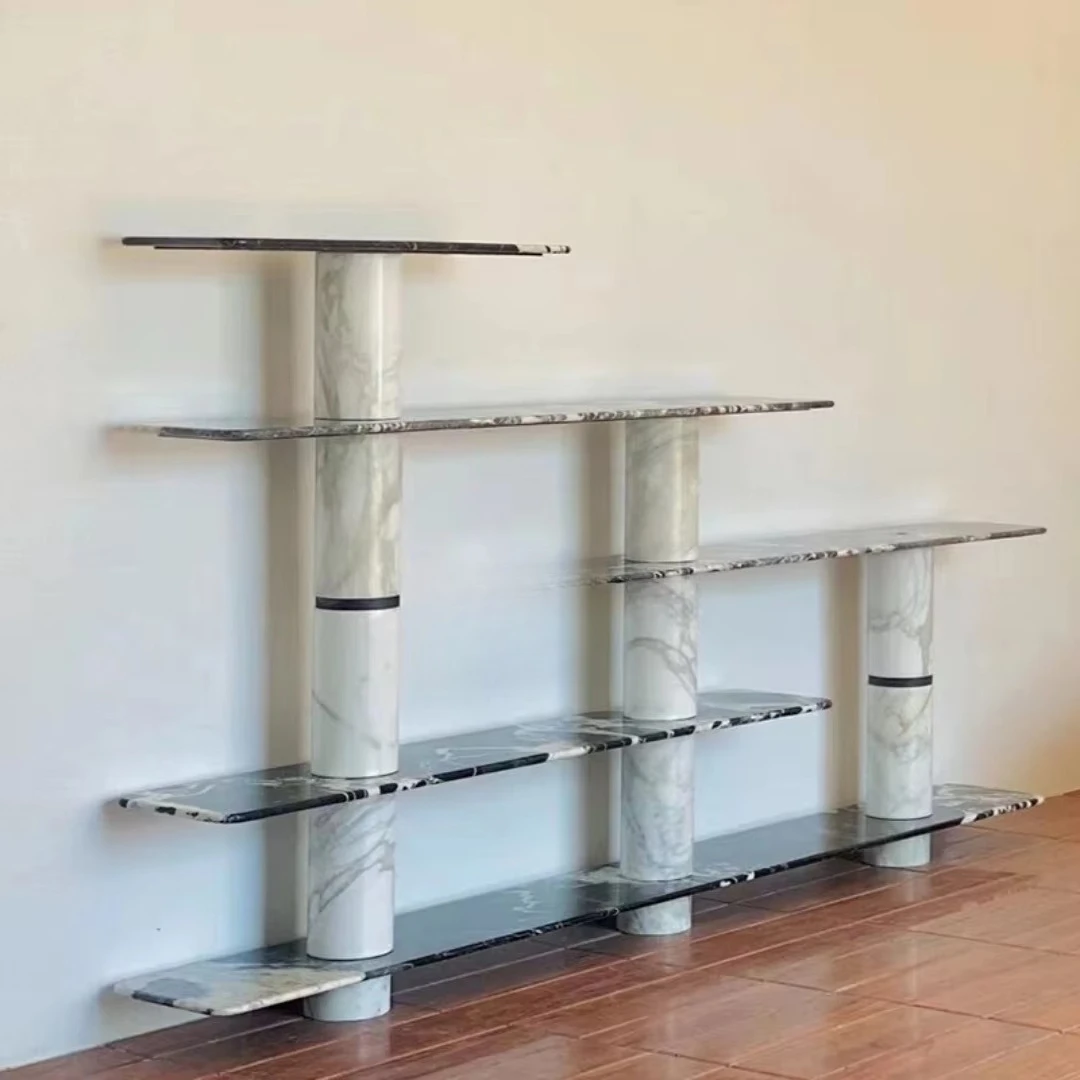 Viola Black Arabian Marble Bookshelf for Luxury Hotels and Homes