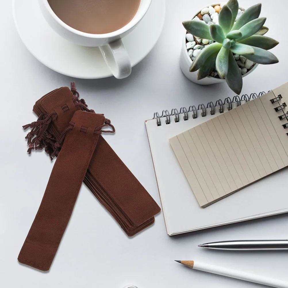 

12Pcs Drawstring Pen Sleeve Premium Material Anti-Scratch Pencil Case for Travel Home Office Use Pen Bags Scratch-Proof Bags