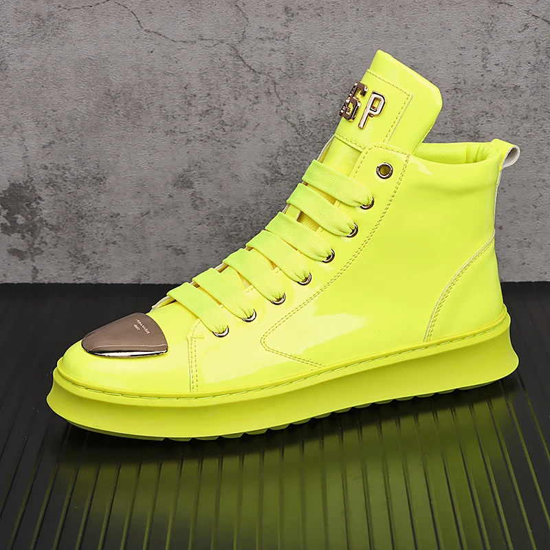 New Arrival Men Fashion Casual Ankle Boots Spring Autumn Luxury Designer Youth Trending Metal Side Zipper High Top Sneakers