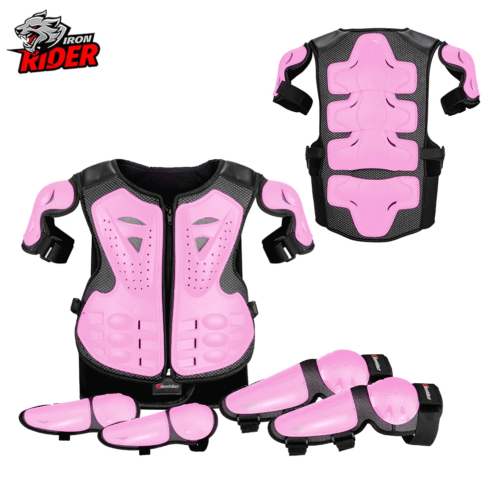 Motocross Full Body Protector Armour Vest Waistcoat Motorcycle Cycling Downhill Elbow Knee Armor Universal 4-15 Years Child Kids