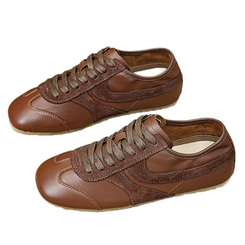 

Femmes Allemand Кроссовки 2025 Новые повседневные беговые кроссовки Бордовая обувь Кроссовки на плоской подошве со шнуровкой Женская уличная прогулочная обувь