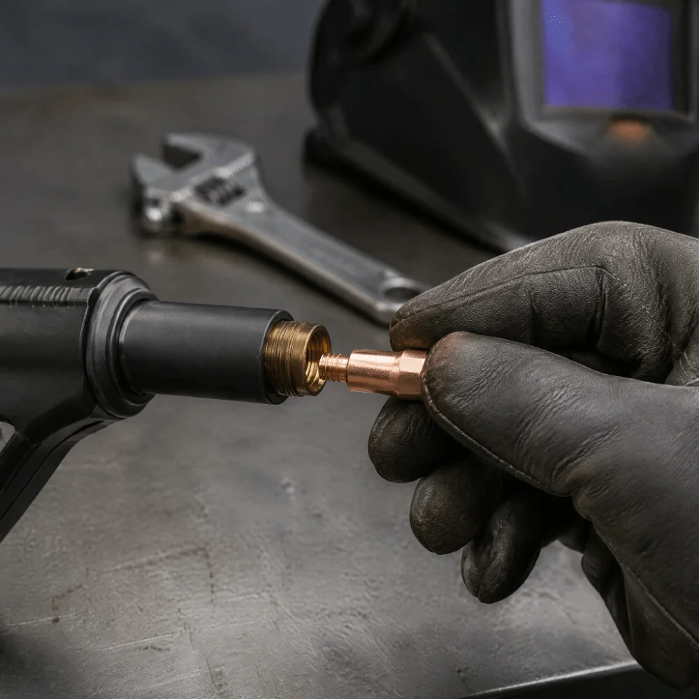 10pcs Copper MIG Welding Contact Tips 45mm 0.8mm Conductive Nozzle M6 Thread Welding Machine Accessories For MIG Welder