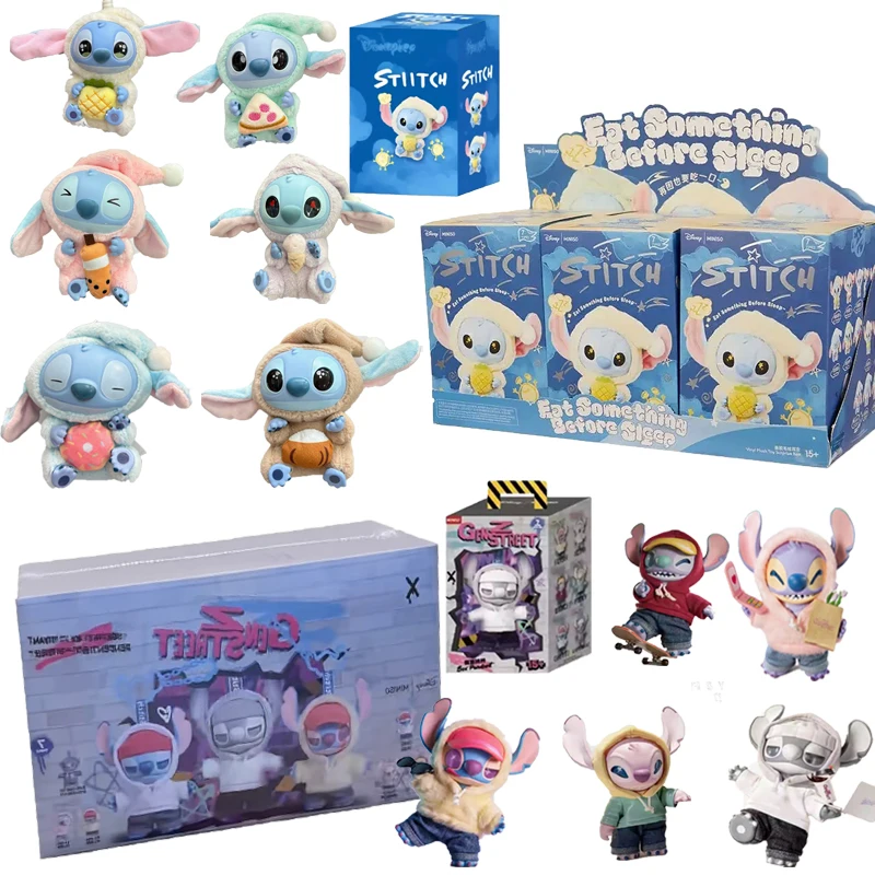 

Disney Stitch Eat Someing Before Sleep Series and Gen Z Street Series Vinyl Plush Pendant Blind Box Cute Doll Bag Pendant Gift