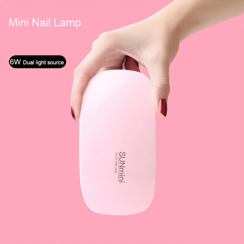 Mini lámpara LED portátil de 6W para secado de uñas, máquina de secado de esmalte de uñas, lámpara de manicura UV para uso doméstico