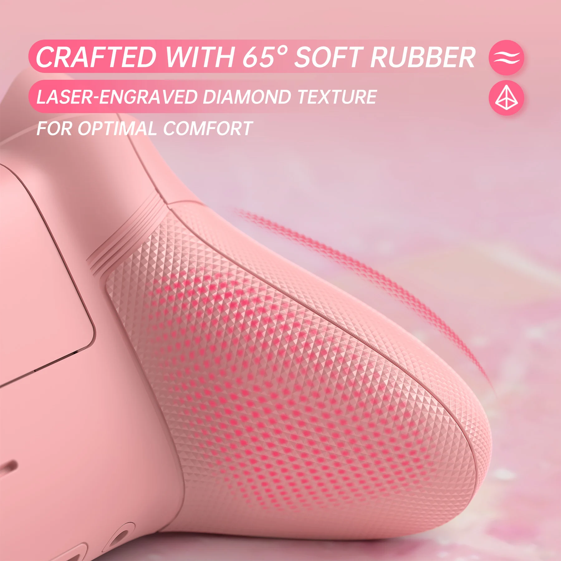 eXtremeRate For Xbox Core Controller Rubberized Full Set Shell & Buttons & Handles & Backplate Case - Pinky Jellyfish Heaven