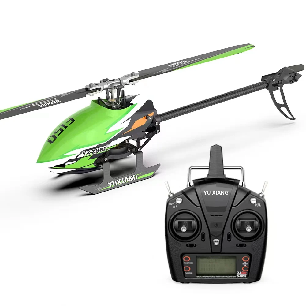 YXZNRC F150 RC Helicopter 6CH 6Axis Gyro 3D 6G Dual Brushless Direct Drive Motor Flybarless Compatible With FUTABA S-FHSS RTF