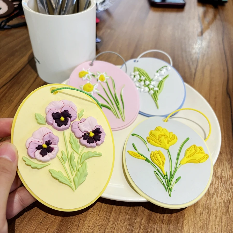 1/2/4PCS 3D flower luggage tag pendant with name tag, holiday travel bag, luggage compartment, anti loss name tag hanging strap