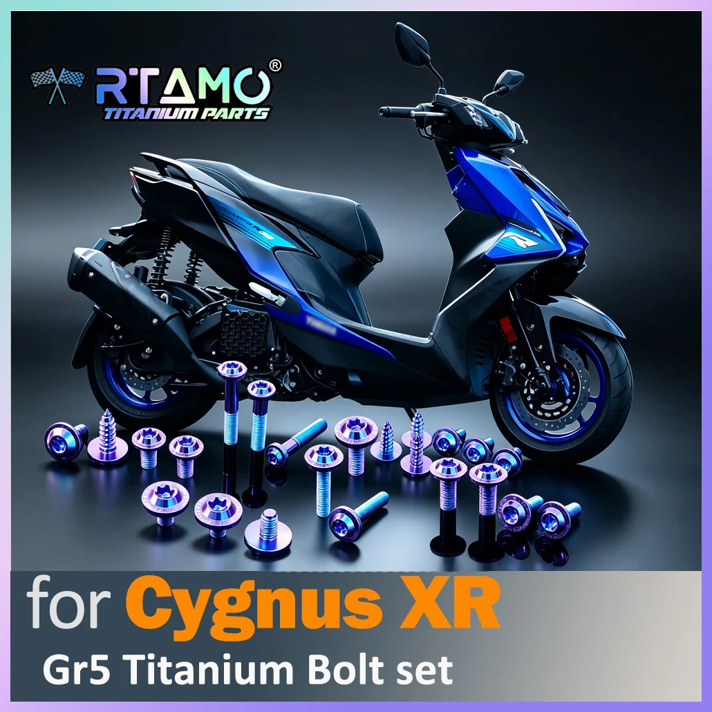 RTAMO Gr5 Titanium Bolts Pipe Bolt Rear Fender Rear Shock Screw Radiator Cover Fit for Yamaha Cygnus XR(7th Gen Cygnus)