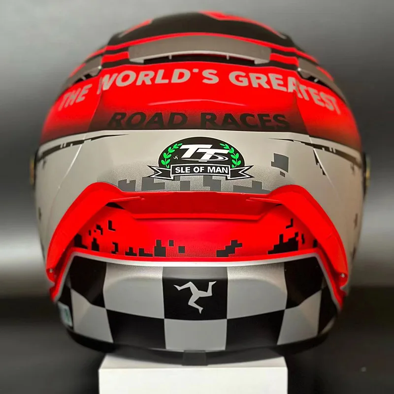 X-Spirit 3 الأحمر جزيرة مان TT خوذة الوجه سباقات الشارع سباق X14 سكوتر خوذة X-Fourteen دراجة نارية خوذة كاسكو نتوء (غطاء)