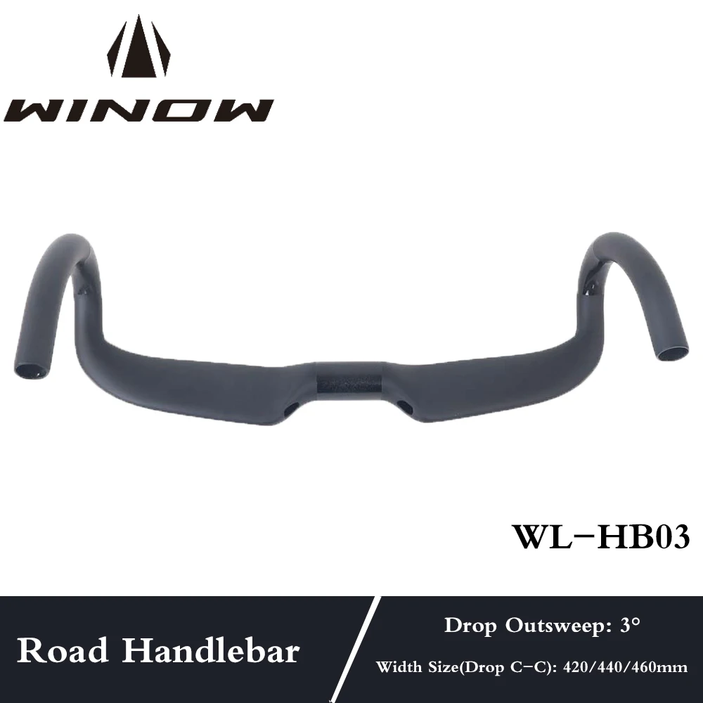 

Winowsports Road Bike Handlebar 31.8MM Bicycle Riser Bar 420 440 460mm Carbon Fiber Road Handlebar Cycling Parts Accessories