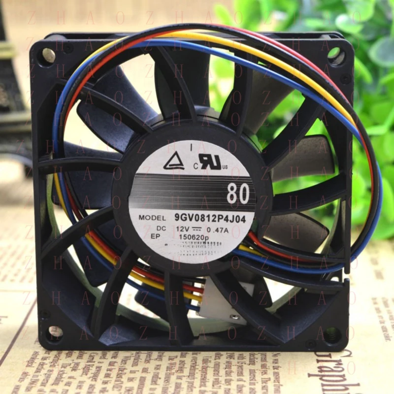 

L+ 5PCS for San Ace 9GV0812P4J04 80x80x25mm DC 12V 0.47A 4 Pin Chassis Cooling Fan