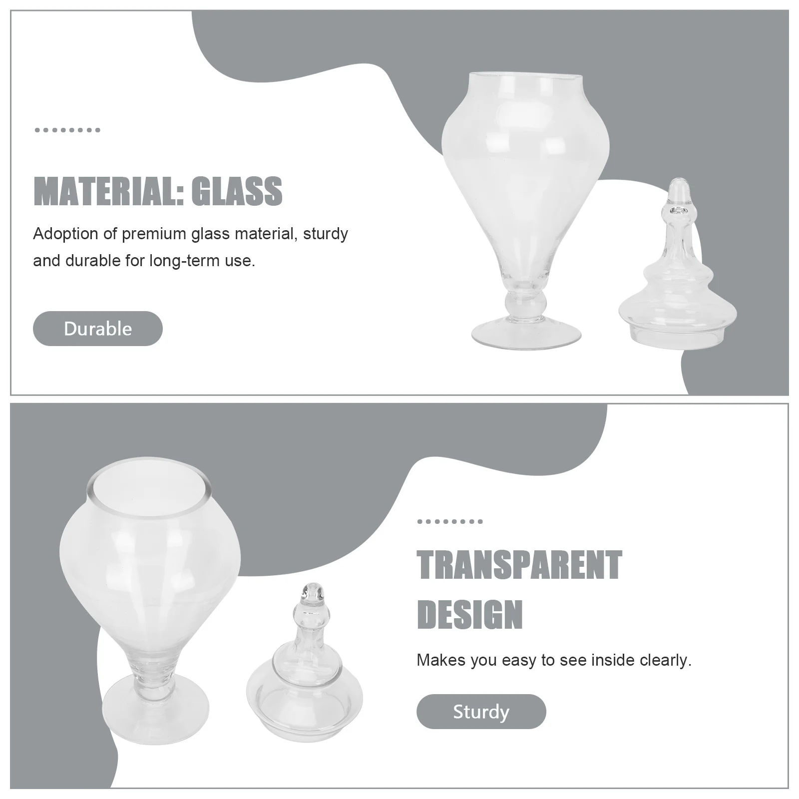 

Decorative Accessory Candy Jars Containers Storage Candies Holder with Lid