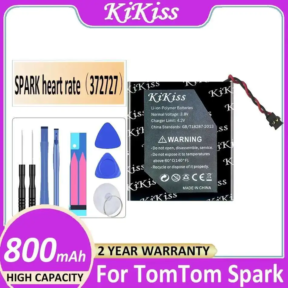 

High-Capacity Lightweight For Tomtom Spark Heart Rate Watch 372727 800Mah Battery