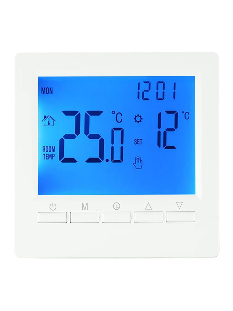 Gas Boiler Thermostat Programmable Digital Room Temperature Controller Wall Installation Antifreeze Function Child Locks