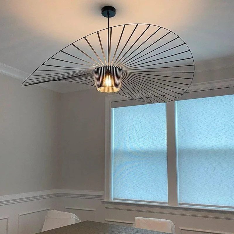 Vintage Hat Chandelier Rattan LED Hanging Light Kitchen Kitchen Kitchen Hanging Light Ceiling Decorative Lighting Fixtures