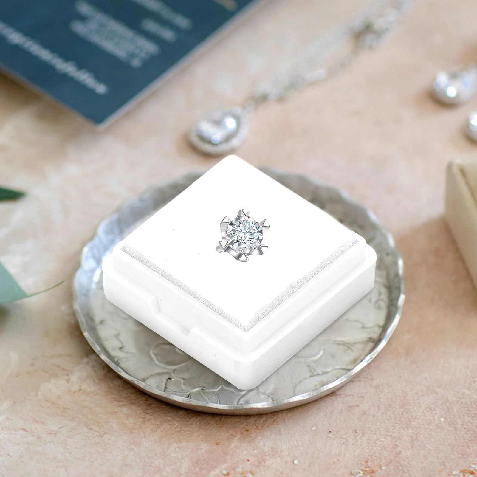 

20Pcs Jewelry Ring Holder Romantic Proposal Box Compact Portable Storage Case for Engagement Festival Gift Organizer Display