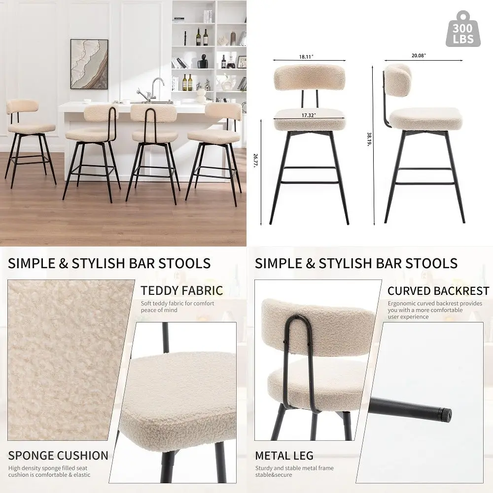 

Dining Chairs Set of 6, Farmhouse Fabric Kitchen Chairs with Solid Wood Legs, Modern Dining Room Chairs for Restaurant amp Cafe