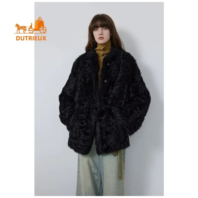 2025 New Winter Women's Fur Loose Short Fur Coat, 100% Mink Fur, Casual Soft and Comfortable Thick Warm Women's Jacket