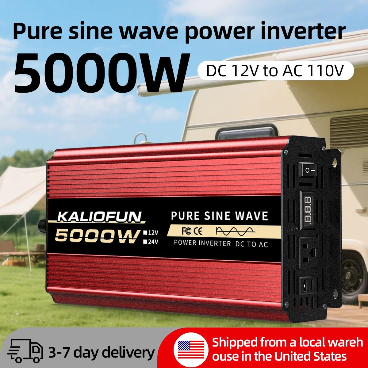 

4KW 5KW 6KW Pure Sine Wave Solar Power Inverter DC 12V To AC 110V Outdoor Camping Caravan Convertidor Inversor de corriente