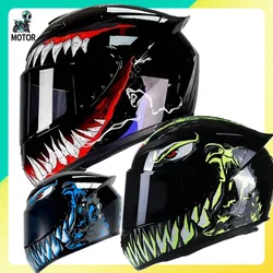 Venom Motorcycle Helmet Fashion Four Season Full Face Motocross Safety Anti-Fall Lens Modular Moto Motorbike Helmets Casco DOT