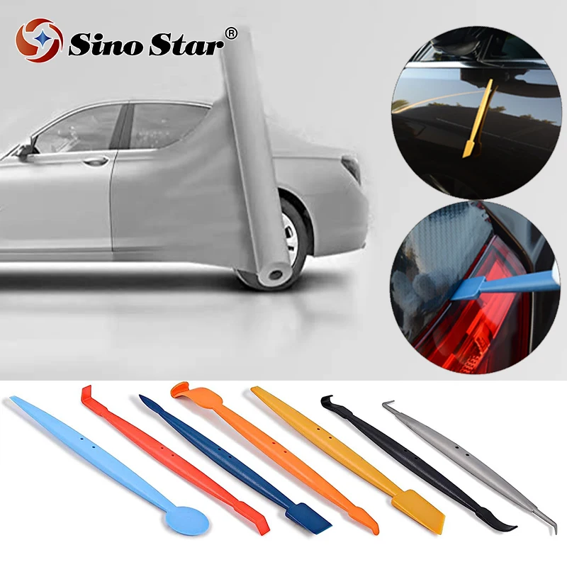 

Vinyl Wrap Stick with Magnet 7in1 Squeegee Kit Window Tint Kit Curves Slot Corner Tint Tool for Car Wrapping Window Film Install