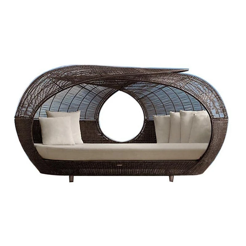 

Уличный шезлонг Открытый сад Патио Балконная кровать Солнечная кровать Шезлонг из ротанга Открытый