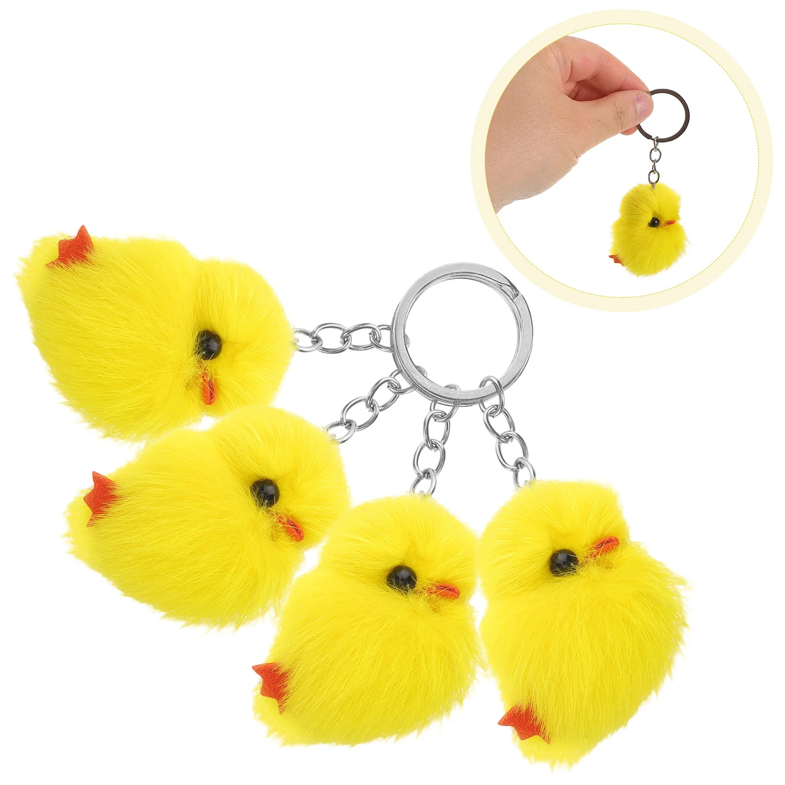 

8 шт., мини-брелок с цыпленком, милый желтый брелок с изображением животных для ключей от машины, сумка, очаровательная мягкая курица, сувениры для вечеринки, пасхальный декор, каваи