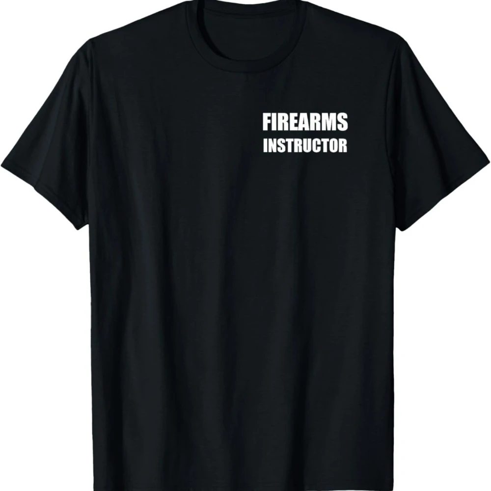 Camiseta de Entrenador de Armas de Fuego para Hombre, Estampado de INSTRUCTOR DE ARMA DE FUEGO, 100% Elástica, Camiseta Deportiva de Tiro, Corte Holgado, Tallas Grandes, Ropa para Amantes de las Armas