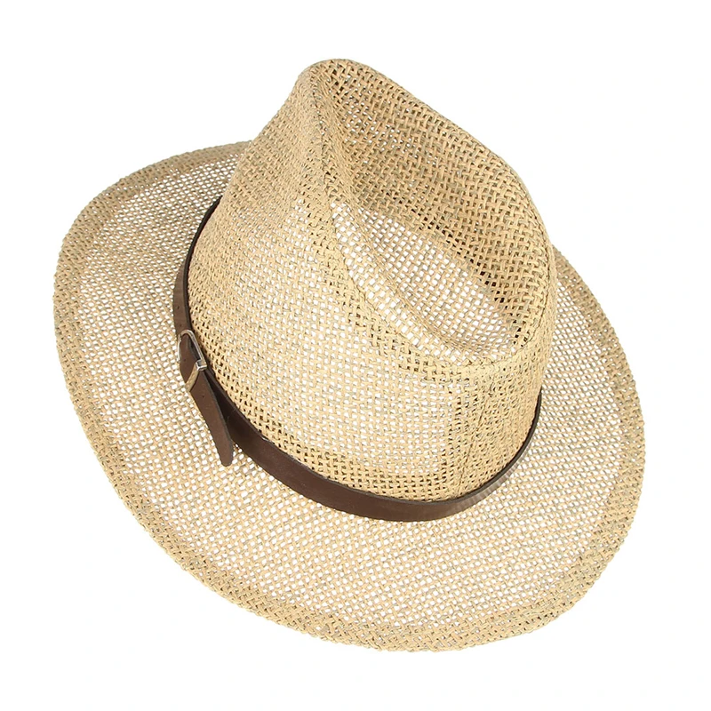 قبعة فيدورا ورقية من القش للنساء والرجال ، قبعة بنما جيدة التهوية ، قبعة جاز ، واقي شمس ، موضة الصيف #4