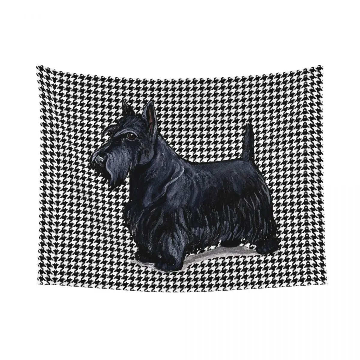 Personalizzato Scottish Terrier pied de poule arazzi per biancheria da letto Pet Scottie Dog Hippie appeso a parete arazzo decorazione della casa