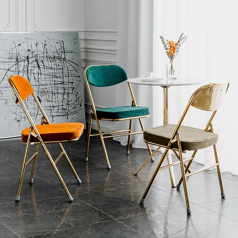 Foldable Padded Dining Chair Fashion Padded Back Seat