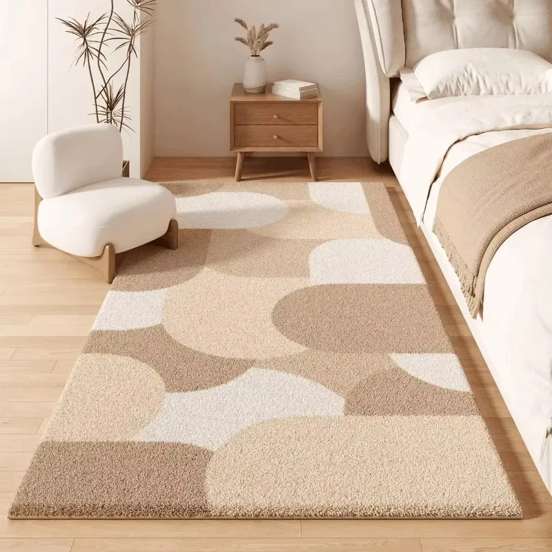 High-end Master Bedroom Bedside Carpet, Luxurious Soft Non-slip Wear-resistant Decorative Floor Rug for Indoor Home Decoration